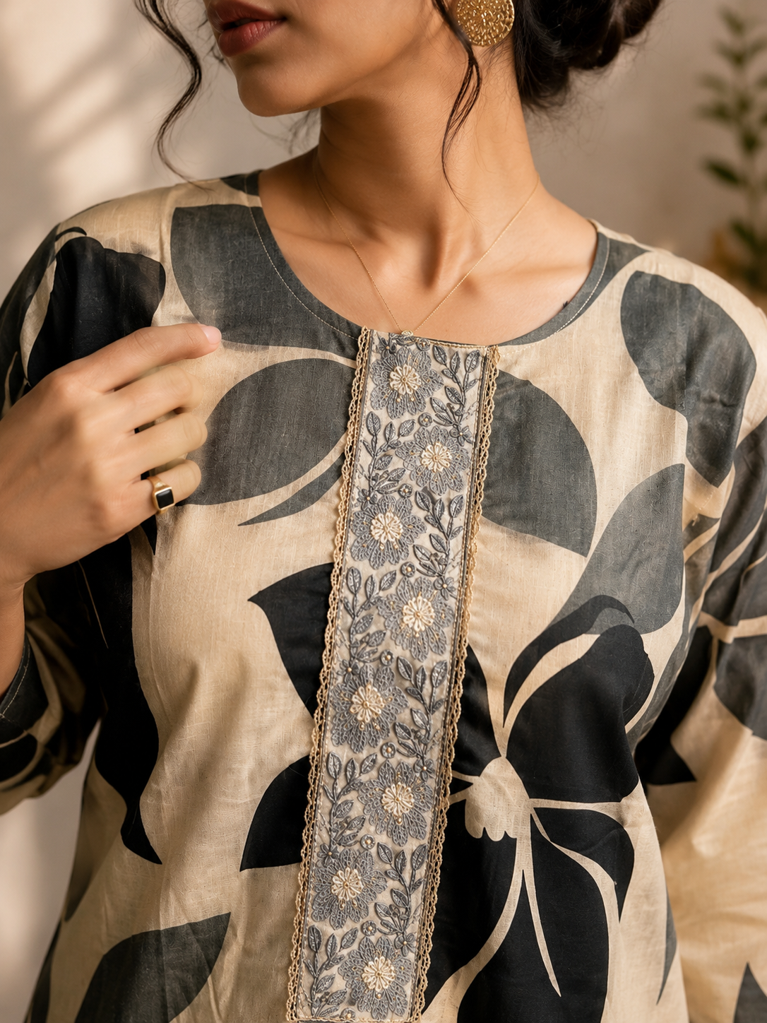 Tropical Leaf Kurta Set