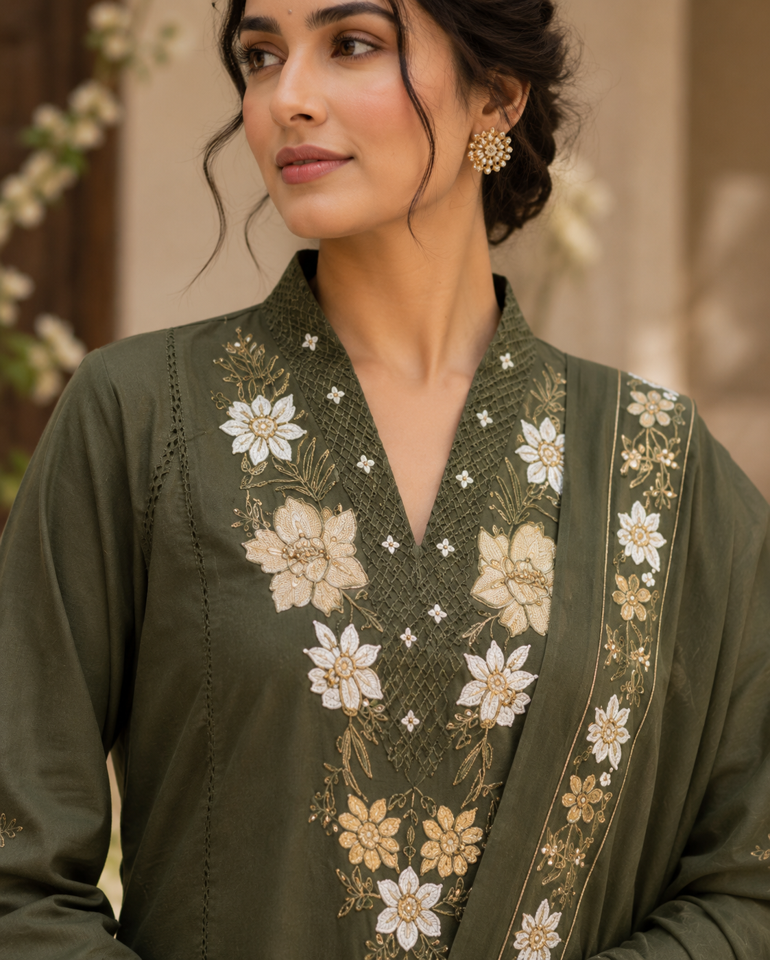 Sage Zardozi Kurta Set