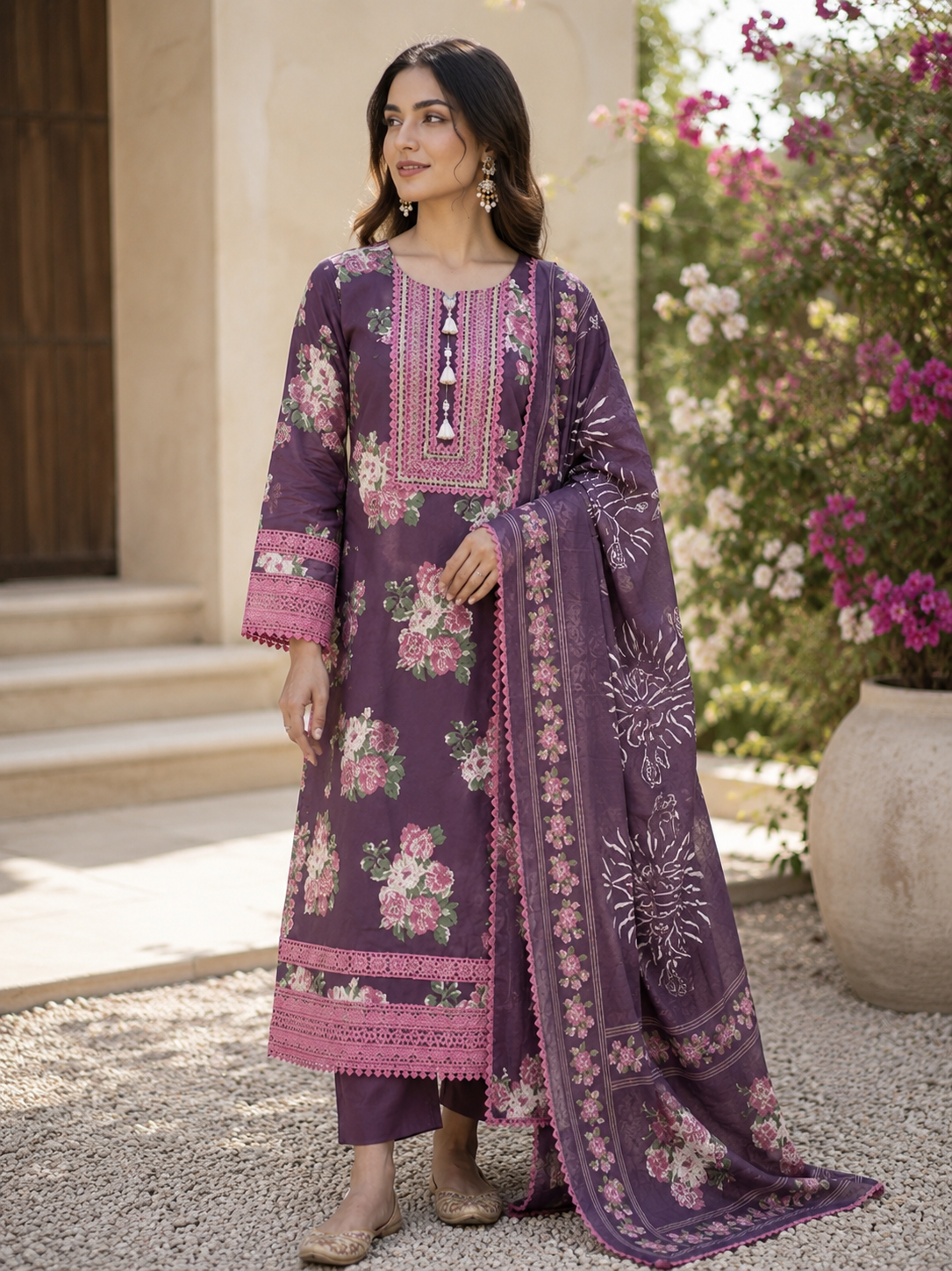 Plum Garden Kurta Set