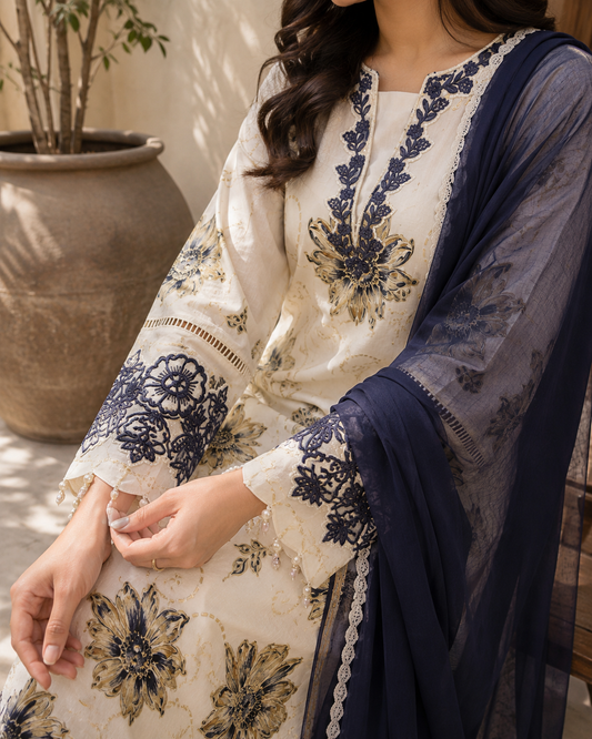 Ivory Bloom Kurta Set