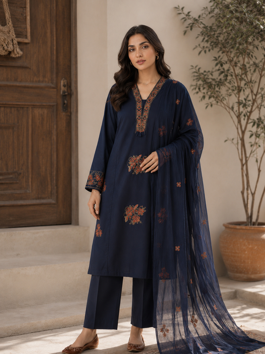 Midnight Zari Kurta Set