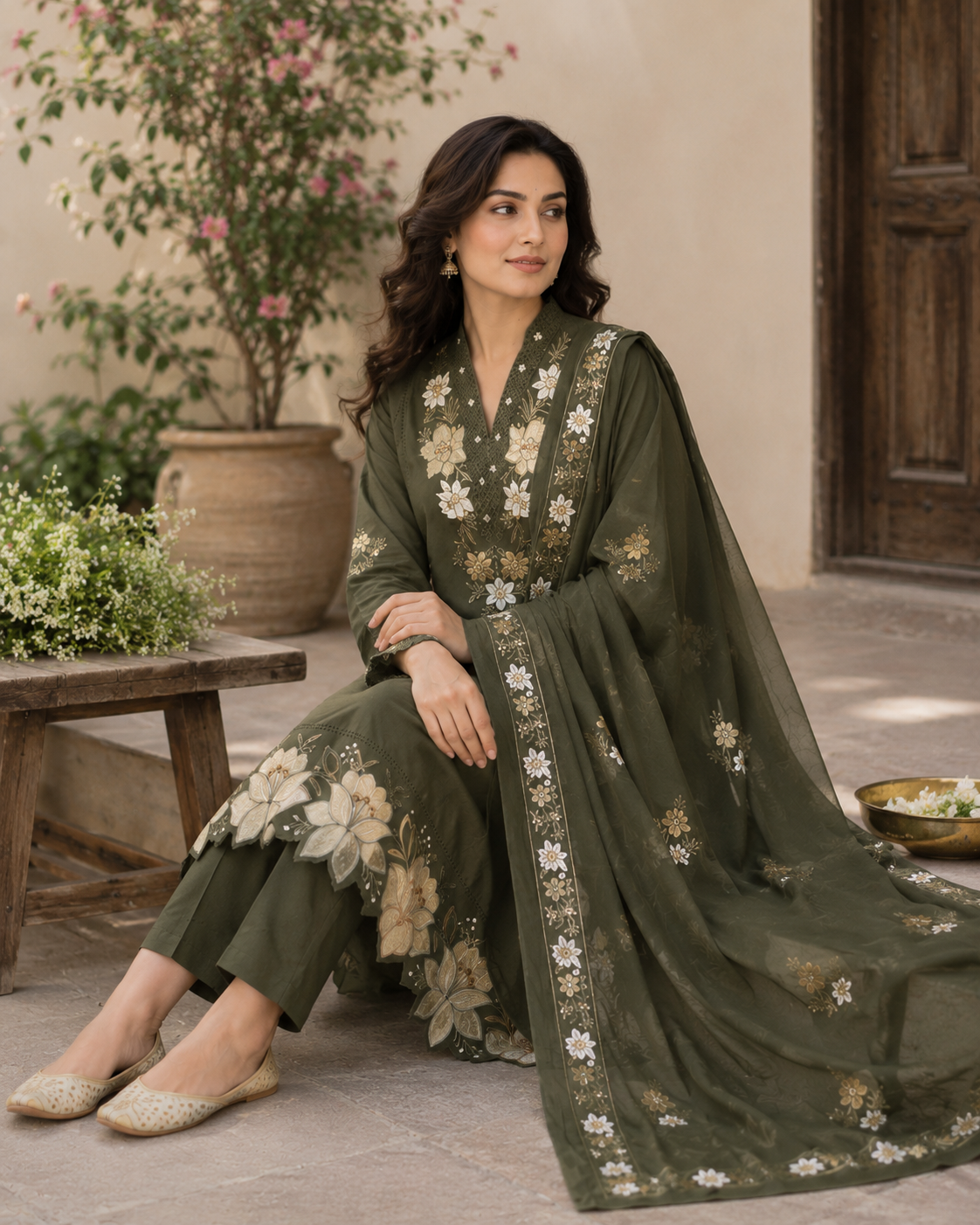 Sage Zardozi Kurta Set