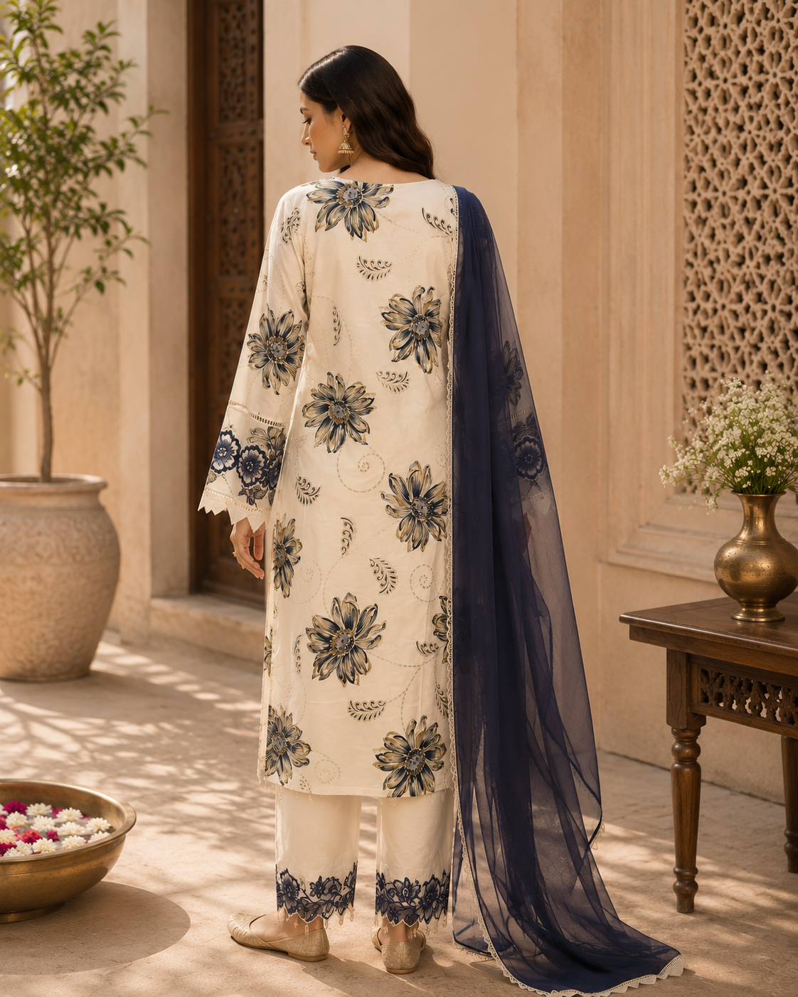 Ivory Bloom Kurta Set