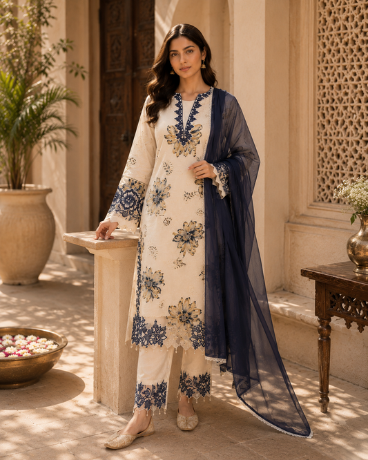 Ivory Bloom Kurta Set