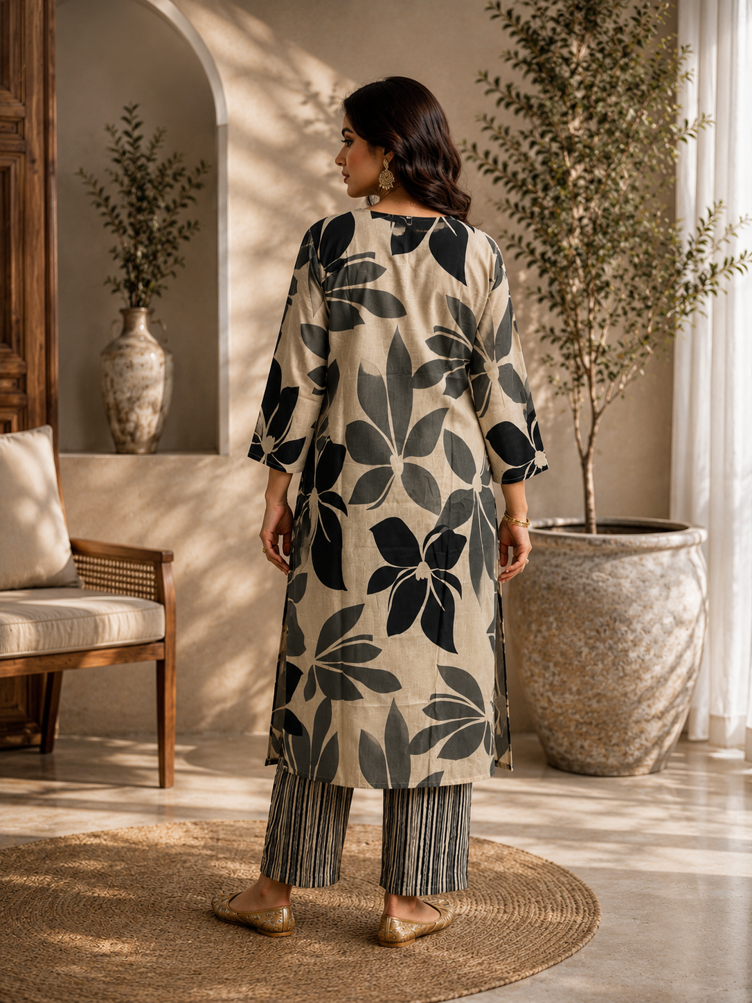 Tropical Leaf Kurta Set