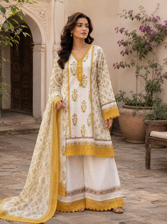 Mauve floral peplum kurta set - full length standing