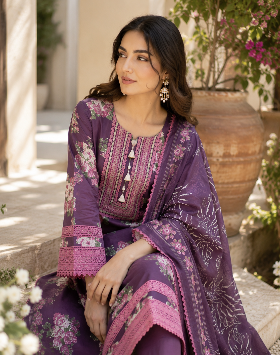 Plum Garden Kurta Set